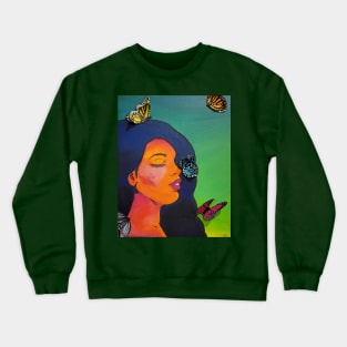 Peaceful Butterfly Girl Crewneck Sweatshirt